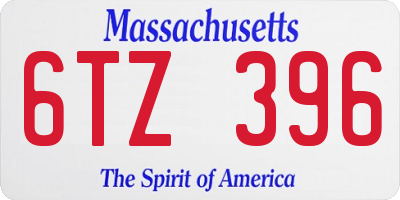 MA license plate 6TZ396