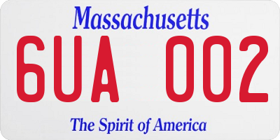 MA license plate 6UA002
