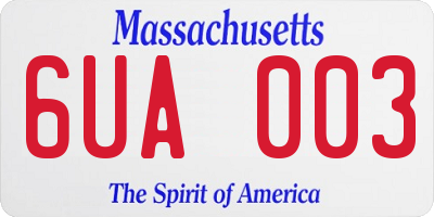 MA license plate 6UA003