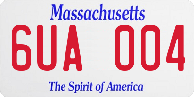 MA license plate 6UA004