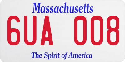 MA license plate 6UA008