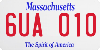 MA license plate 6UA010
