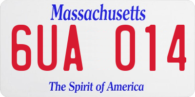 MA license plate 6UA014
