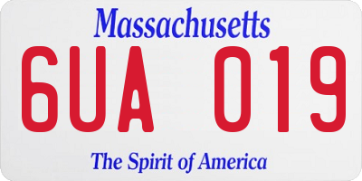 MA license plate 6UA019