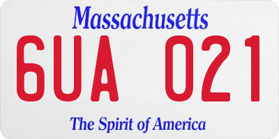 MA license plate 6UA021
