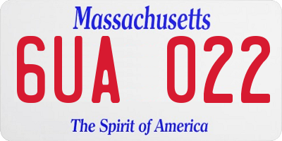 MA license plate 6UA022