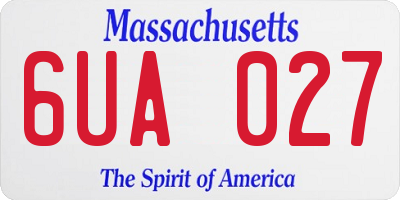 MA license plate 6UA027