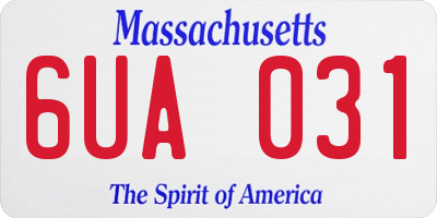 MA license plate 6UA031