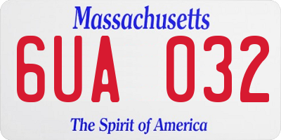 MA license plate 6UA032
