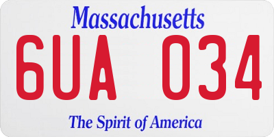 MA license plate 6UA034