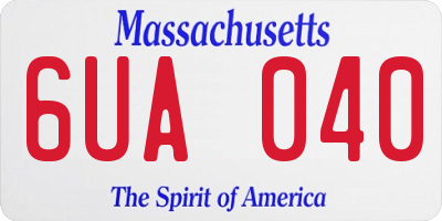 MA license plate 6UA040
