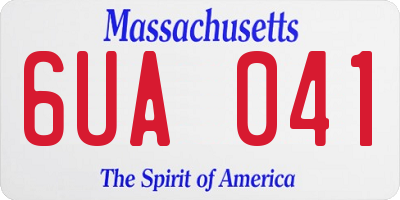 MA license plate 6UA041