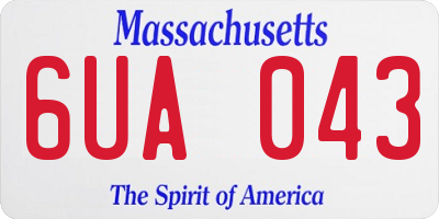MA license plate 6UA043