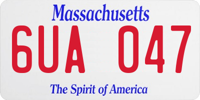 MA license plate 6UA047