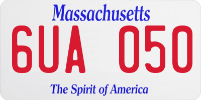 MA license plate 6UA050