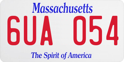 MA license plate 6UA054