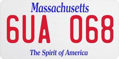 MA license plate 6UA068