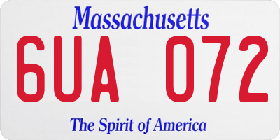 MA license plate 6UA072