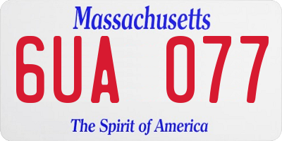 MA license plate 6UA077