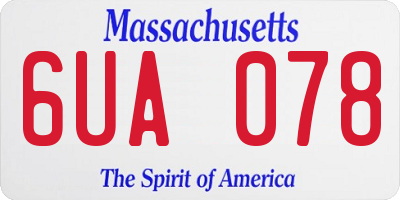 MA license plate 6UA078