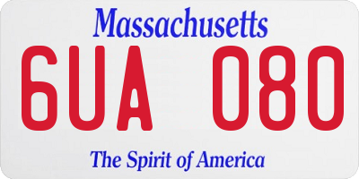 MA license plate 6UA080
