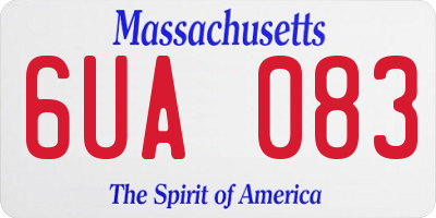 MA license plate 6UA083