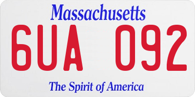 MA license plate 6UA092