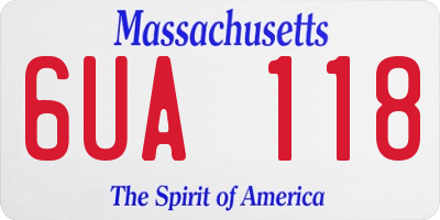 MA license plate 6UA118