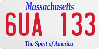 MA license plate 6UA133