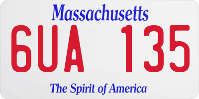 MA license plate 6UA135