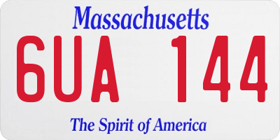 MA license plate 6UA144