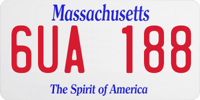 MA license plate 6UA188