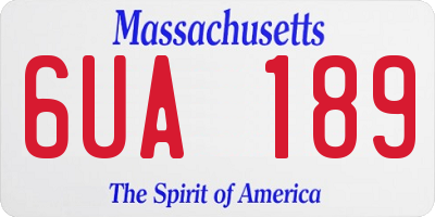 MA license plate 6UA189