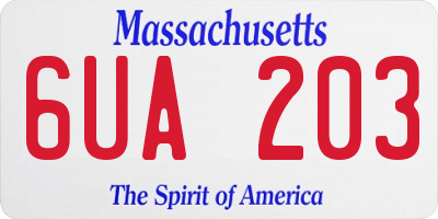 MA license plate 6UA203
