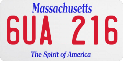 MA license plate 6UA216