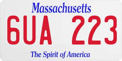 MA license plate 6UA223