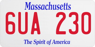 MA license plate 6UA230