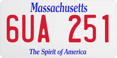 MA license plate 6UA251