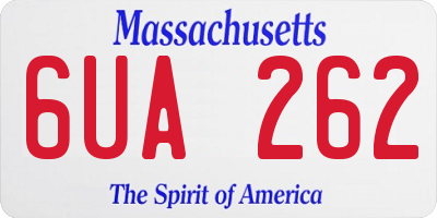 MA license plate 6UA262