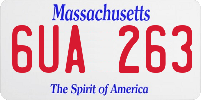 MA license plate 6UA263