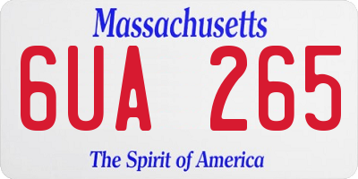 MA license plate 6UA265