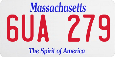 MA license plate 6UA279