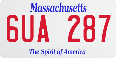 MA license plate 6UA287