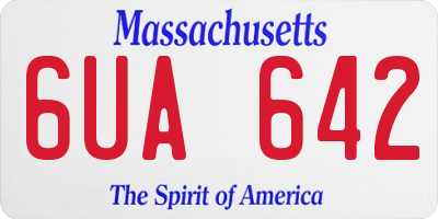MA license plate 6UA642