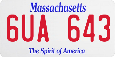 MA license plate 6UA643