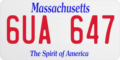 MA license plate 6UA647