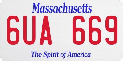 MA license plate 6UA669