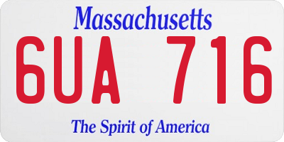 MA license plate 6UA716