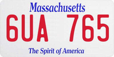 MA license plate 6UA765