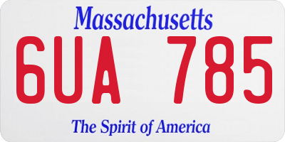 MA license plate 6UA785